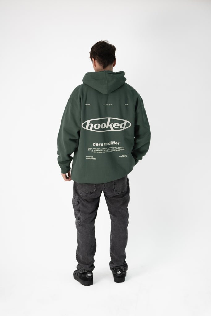 HOODIE "DARE TO DIFFER" GREEN