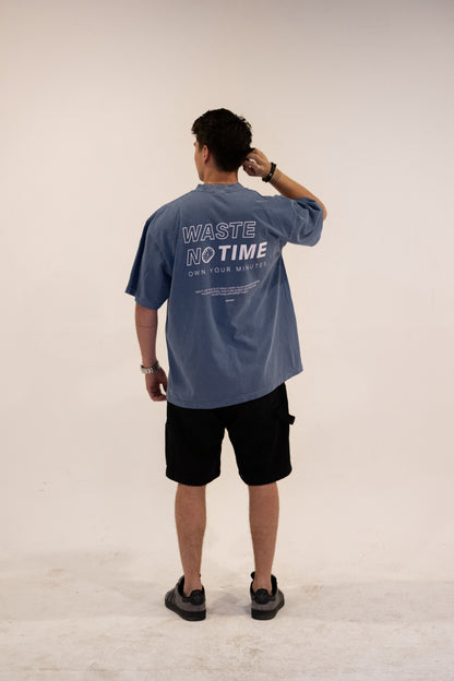 WASTE NO TIME BLUE TEE