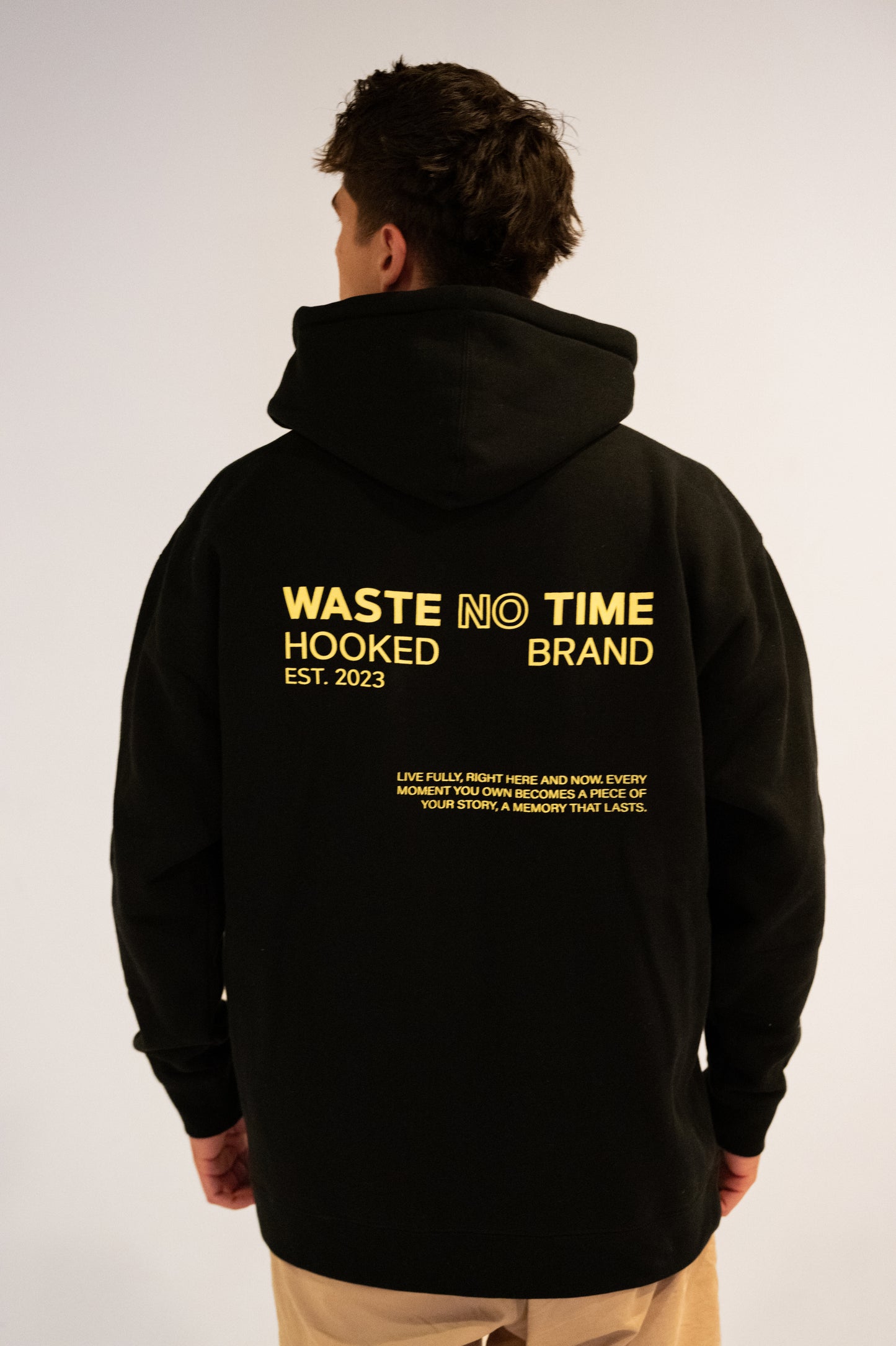 WASTE NO TIME BLACK HOODIE