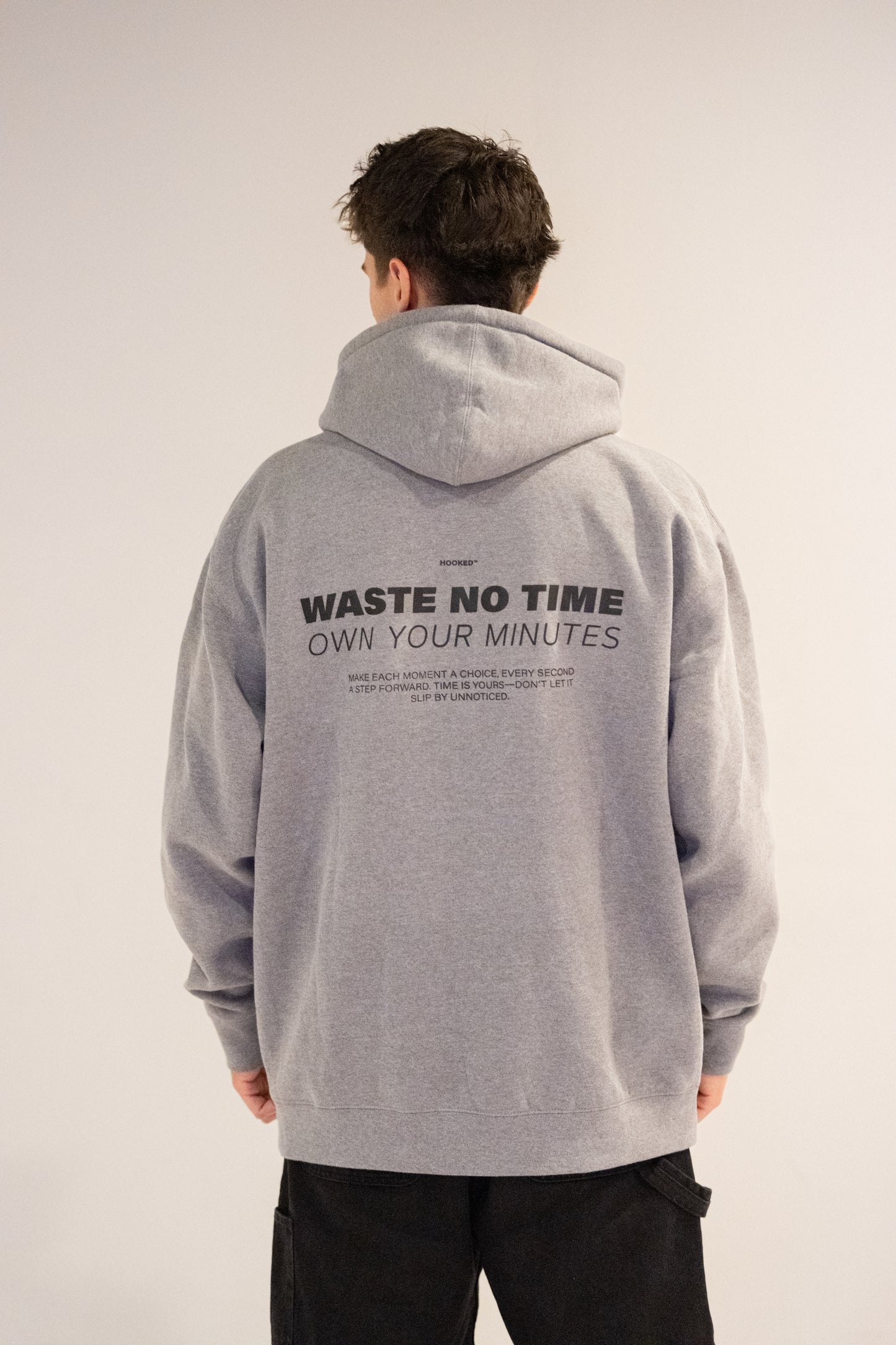 WASTE NO TIME GRAY HOODIE