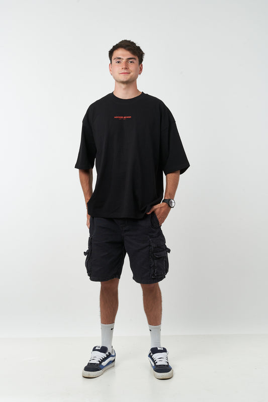 FADE TO SUMMER BOXY BLACK TEE