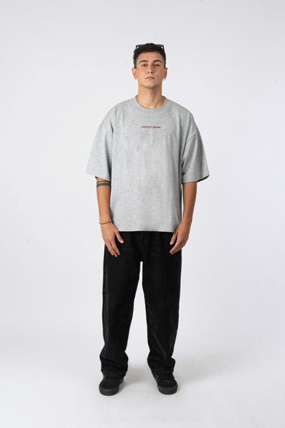 Polera oversize Hooked gris melange