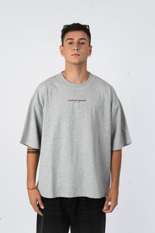 Polera oversize Hooked gris melange - vista frontal