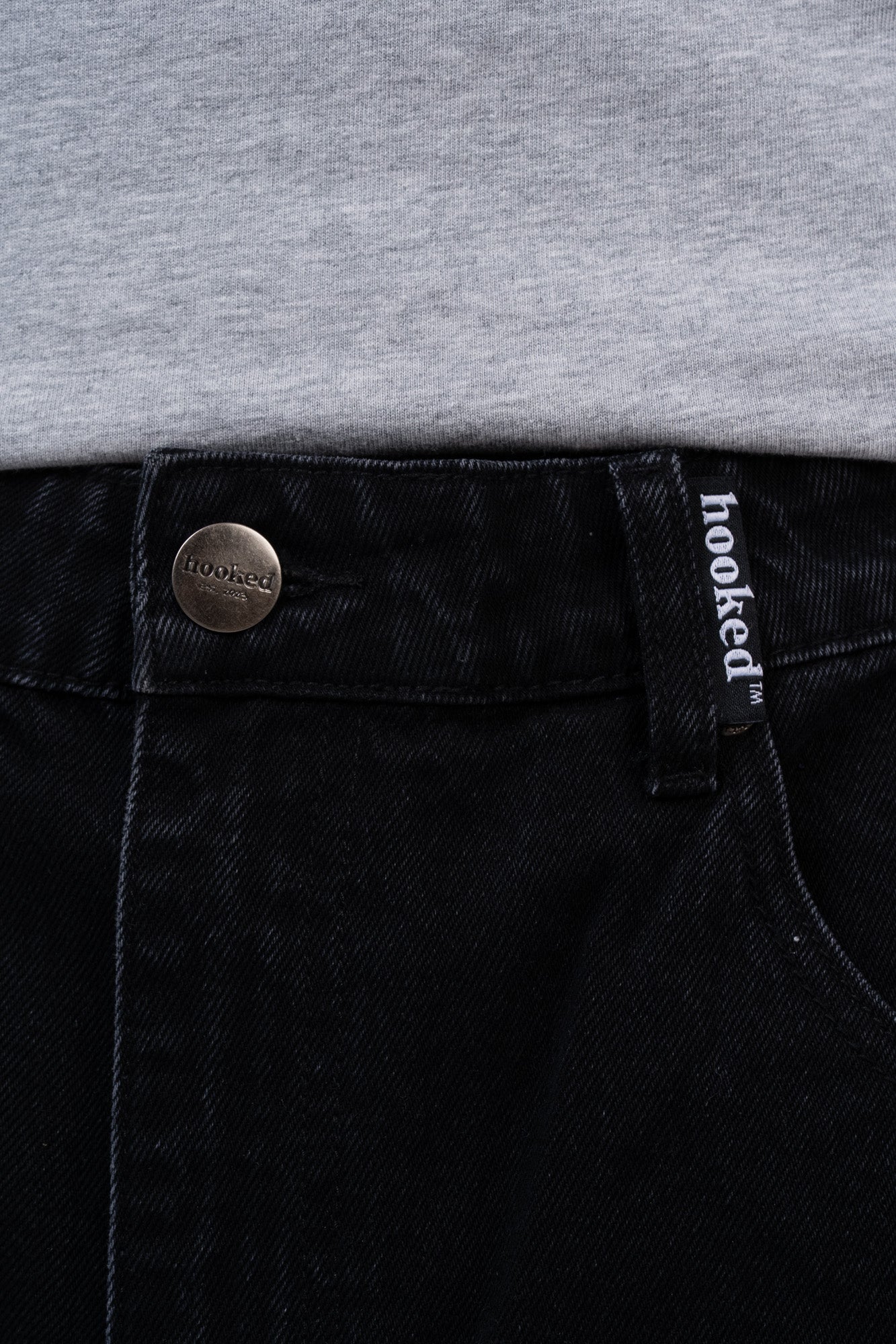 BLACK DENIM BALOON PANTS