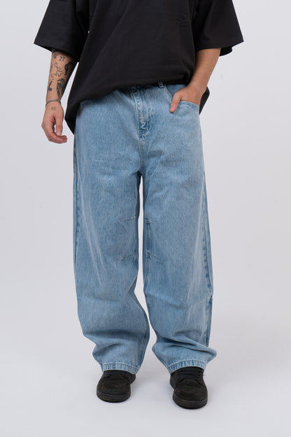 BLUE DENIM BALOON PANTS