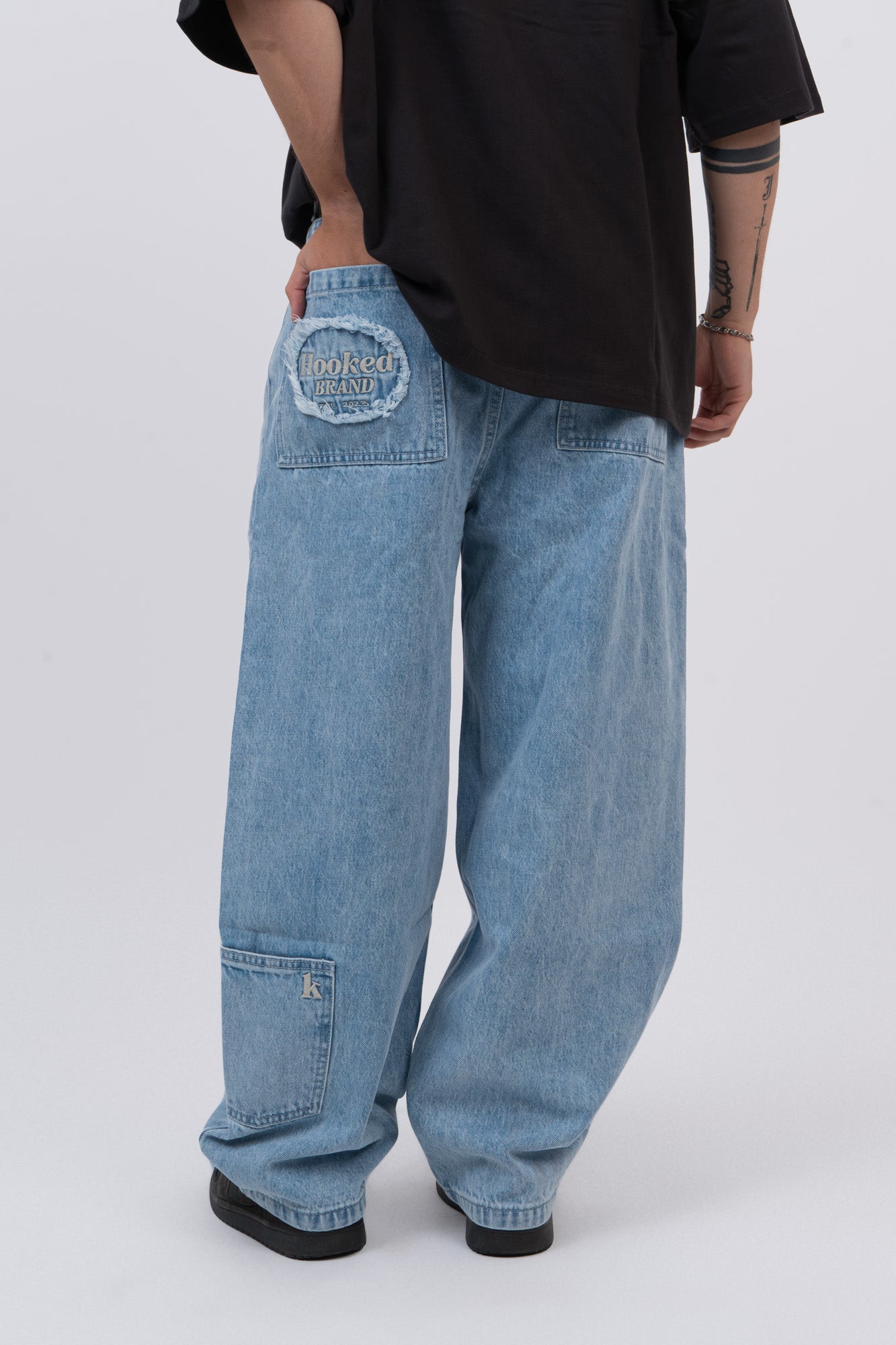 BLUE DENIM BALOON PANTS