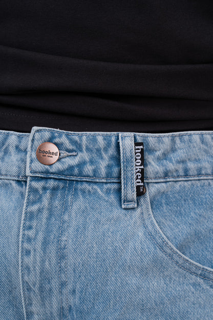 BLUE DENIM BALOON PANTS