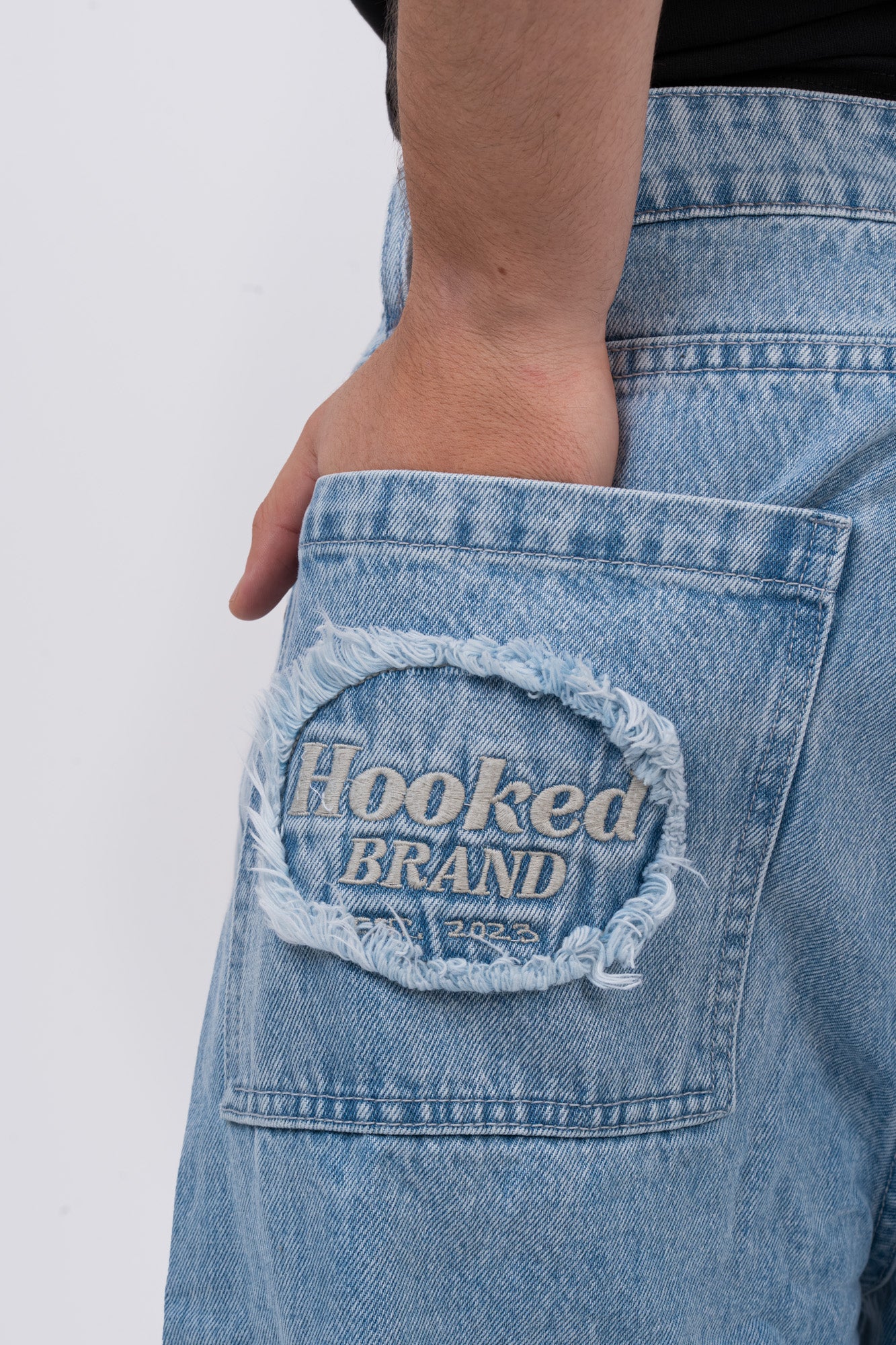 BLUE DENIM BALOON PANTS