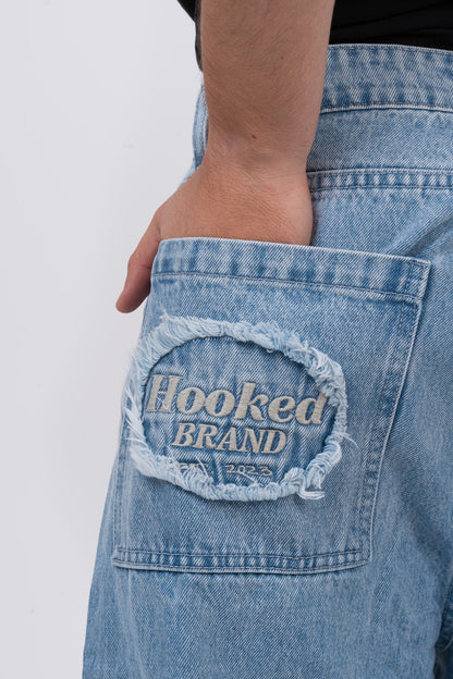 BLUE DENIM BALOON PANTS