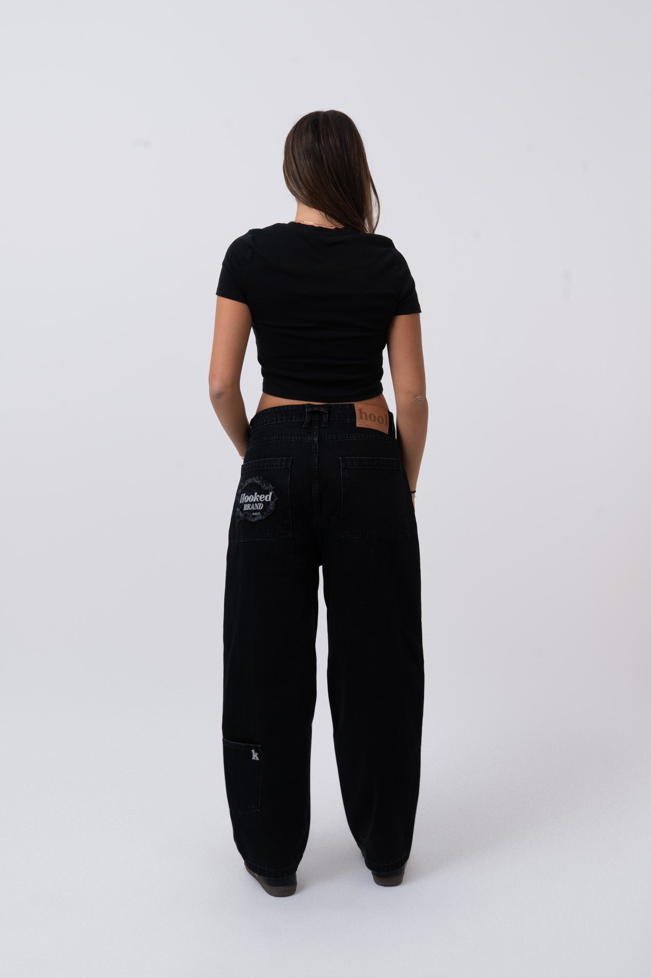 BLACK DENIM BALOON PANTS