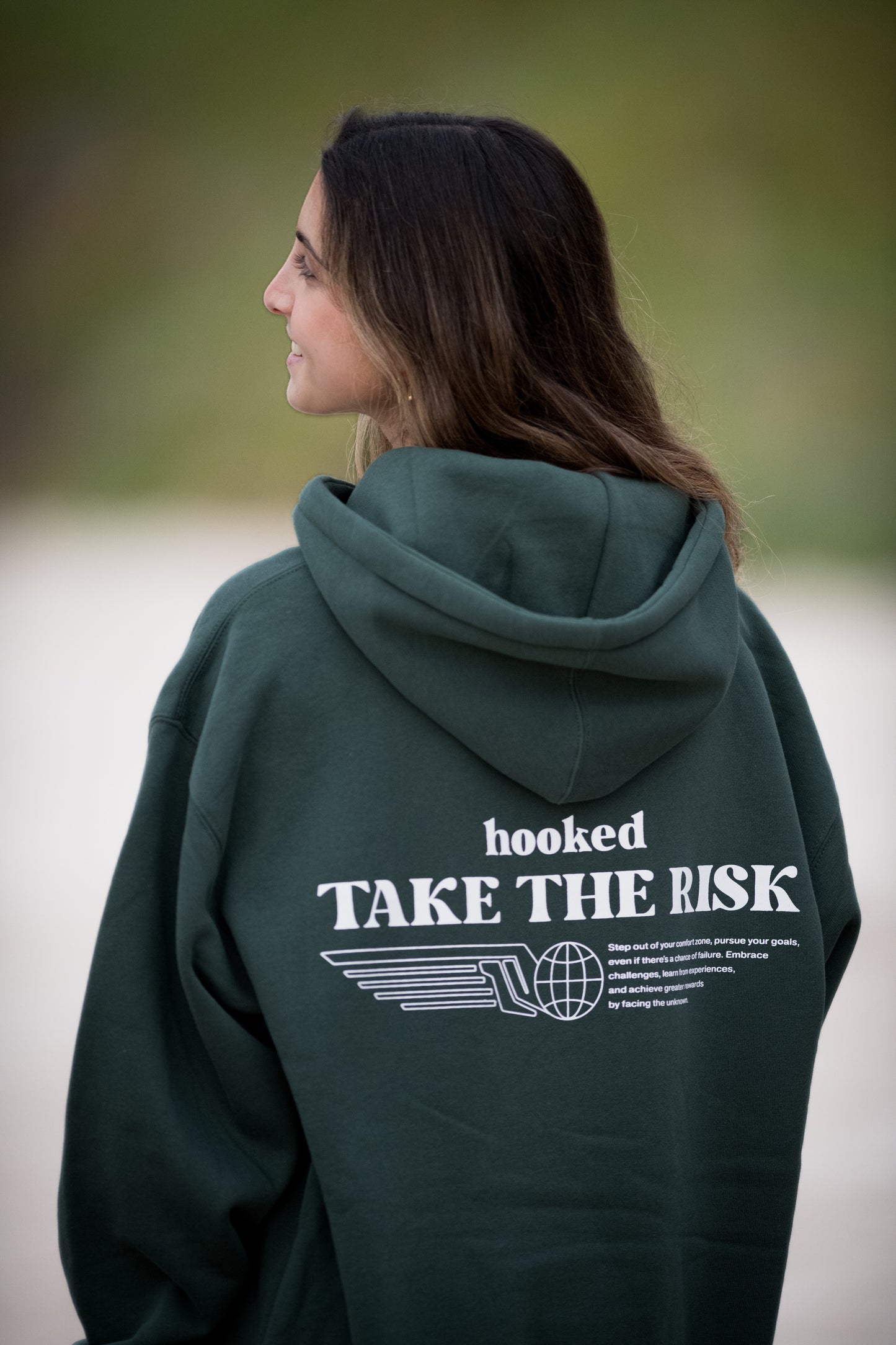 HOODIE "TAKE THE RISK" GREEN