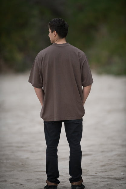 POLERA OVERSIZE "TAKE THE RISK" MOCHA