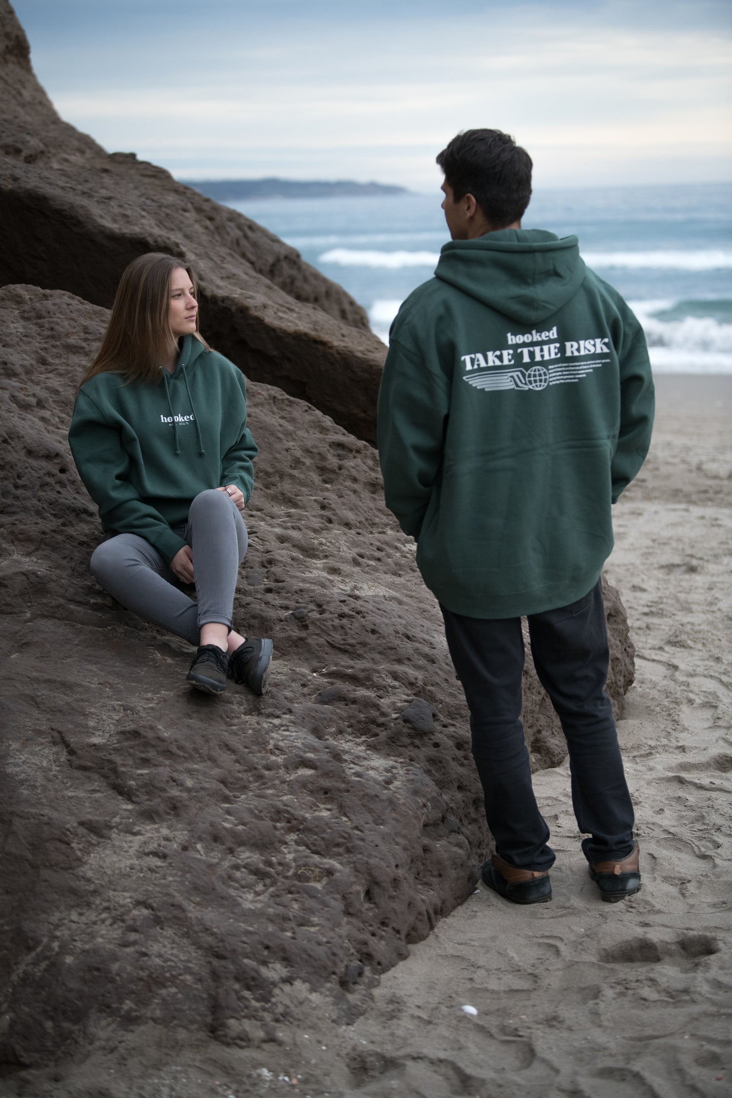 HOODIE "TAKE THE RISK" GREEN